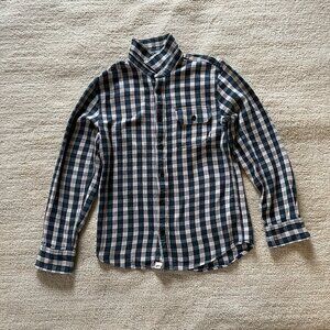 Vans Button Up Green Plaid Flannel Shirt Mens Medium